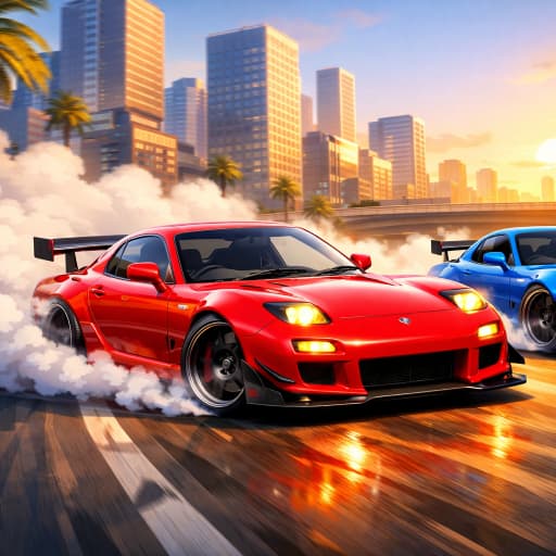 The game Two RX7 Drifters